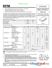 Datasheet OP4007B manufacturer RF Monolithics