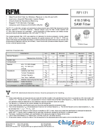 Datasheet RF1171 manufacturer RF Monolithics