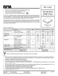 Datasheet RF1172C manufacturer RF Monolithics