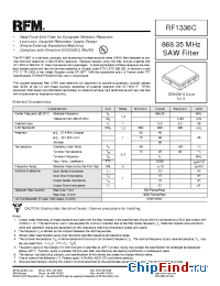 Datasheet RF1336C manufacturer RF Monolithics