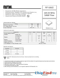 Datasheet RF1353D manufacturer RF Monolithics