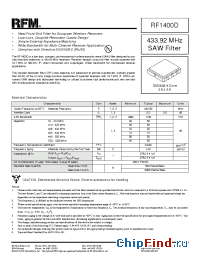 Datasheet RF1400D manufacturer RF Monolithics