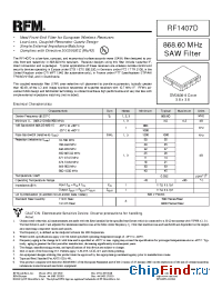 Datasheet RF1407D manufacturer RF Monolithics
