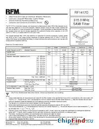 Datasheet RF1417D manufacturer RF Monolithics