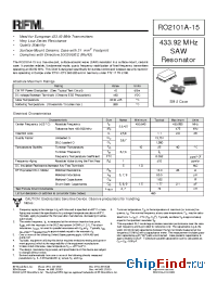 Datasheet RO2101A-15 manufacturer RF Monolithics