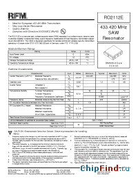 Datasheet RO2112E manufacturer RF Monolithics