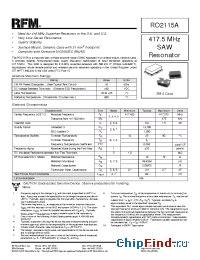 Datasheet RO2123A manufacturer RF Monolithics