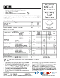 Datasheet RO2144D-2 manufacturer RF Monolithics