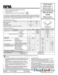 Datasheet RO2164D-2 manufacturer RF Monolithics