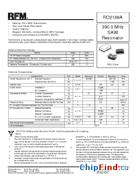 Datasheet RO2188A manufacturer RF Monolithics