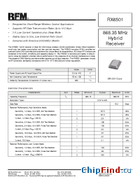 Datasheet RX6501 manufacturer RF Monolithics