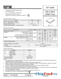 Datasheet SF1059A manufacturer RF Monolithics