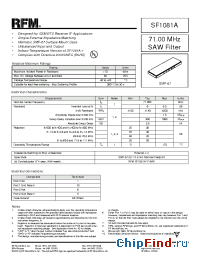 Datasheet SF1081A manufacturer RF Monolithics