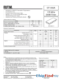 Datasheet SF1093A manufacturer RF Monolithics