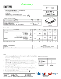 Datasheet SF1102B manufacturer RF Monolithics
