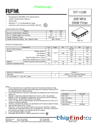Datasheet SF1103B manufacturer RF Monolithics