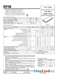 Datasheet SF1124A manufacturer RF Monolithics