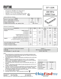 Datasheet SF1125A manufacturer RF Monolithics