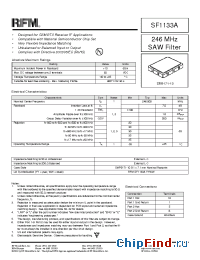 Datasheet SF1133A manufacturer RF Monolithics
