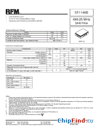 Datasheet SF1146B manufacturer RF Monolithics