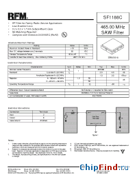 Datasheet SF1188C manufacturer RF Monolithics