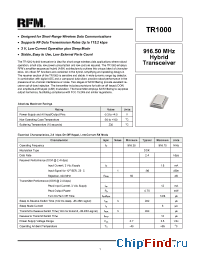 Datasheet TR1000 manufacturer RF Monolithics