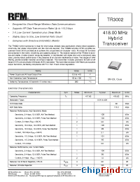 Datasheet TR3002 manufacturer RF Monolithics