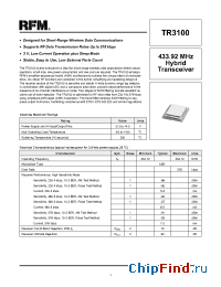 Datasheet TR3100 manufacturer RF Monolithics