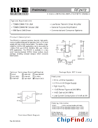 Datasheet RF2472PCBA-411 manufacturer RFMD