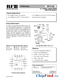 Datasheet RF3165PCBA-410 manufacturer RFMD