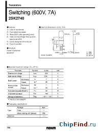 Datasheet 2SK2740 manufacturer Rohm