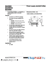 Datasheet BA3902 manufacturer Rohm