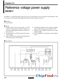 Datasheet BA3911 manufacturer Rohm