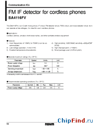 Datasheet BA4116FV manufacturer Rohm