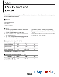 Datasheet BA4425 manufacturer Rohm