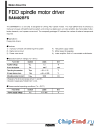 Datasheet BA6492BFS manufacturer Rohm