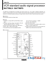 Datasheet BA7795LS manufacturer Rohm