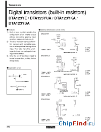 Datasheet DTA123YEA manufacturer Rohm