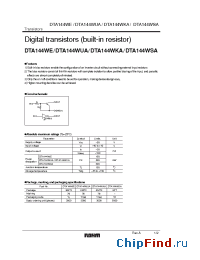 Datasheet DTA144WE manufacturer Rohm