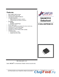 Datasheet SA24C512 manufacturer Saifun