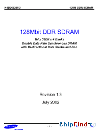 Datasheet K4D263238D manufacturer Samsung