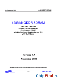Datasheet K4D263238E-GC33 manufacturer Samsung