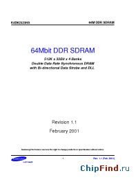 Datasheet K4D62323HA manufacturer Samsung