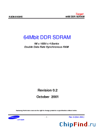 Datasheet K4D64163HE-TC45 manufacturer Samsung