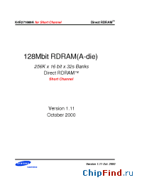 Datasheet K4R271669AN-CK8 manufacturer Samsung