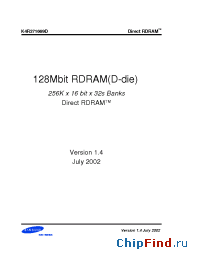 Datasheet K4R271669D-RcCS8 manufacturer Samsung