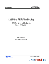 Datasheet K4R271669D-T manufacturer Samsung