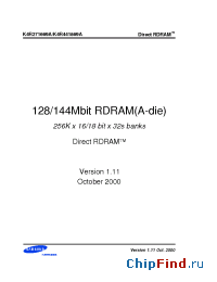 Datasheet K4R441869AN-CG6 manufacturer Samsung