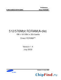 Datasheet K4R521669A-FCM8 manufacturer Samsung