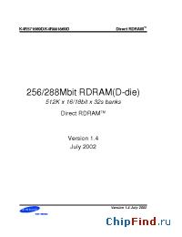 Datasheet K4R571669D-FbCcT9 manufacturer Samsung